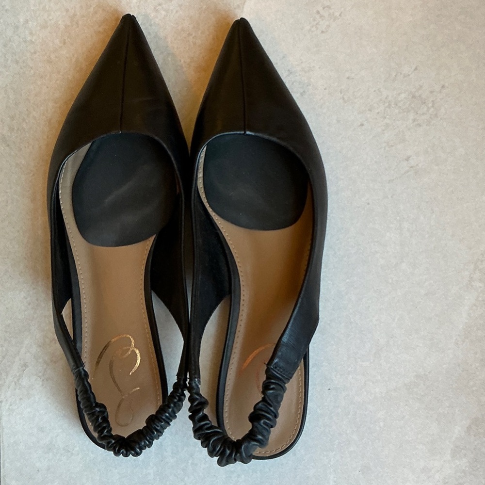 Sam Edelman Black Pointed Slingback Flats